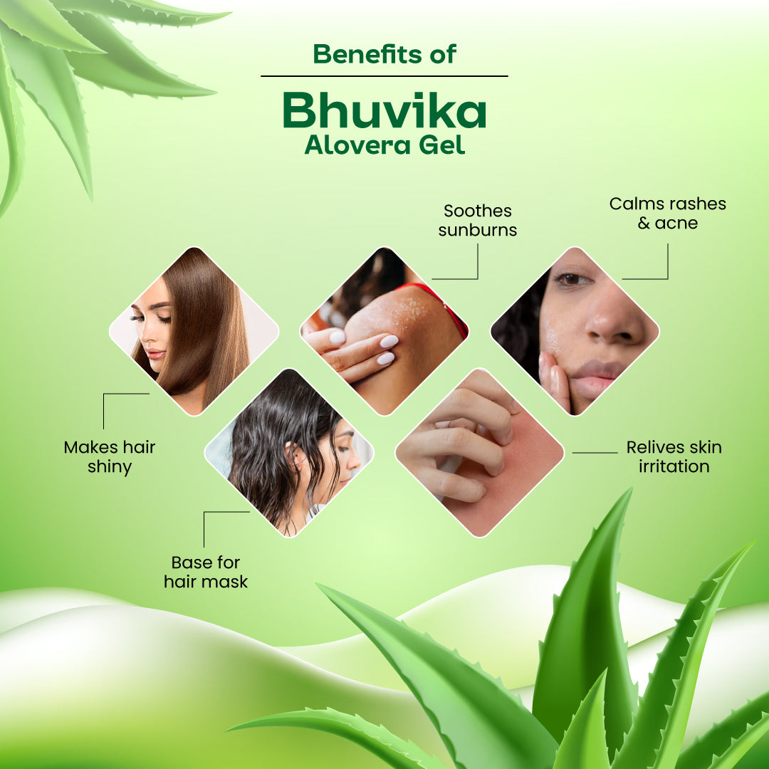 Bhuvika Aloe Vera Gel| Moisturize, remove pimples, provide instant glow, removes excess oil | Perfect for daily skincare routine