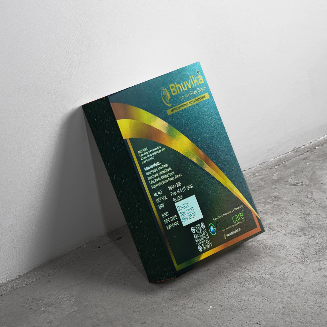 Bhuvika Natural Hair Colour Powder with Henna, Amla, Neem, Shikakai, and Coffee | Natural alternative to chemical hair dyes | Suitable for all hair types