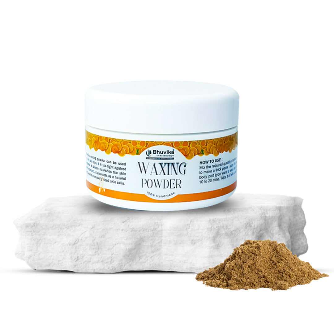 Bhuvika Waxing Powder | 100% Handmade with Sandalwood, Rice Flour, Orange Peel Formula, Fuller’s Earth Powder, Rose Powder, and Wax Components | Easy to use