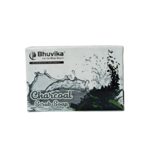 Bhuvika Charcoal Scrub Soap 125g | Natural Glycerine & Exfoliating Formula | Deep Cleansing Handmade Soap for Clear, Smooth Skin