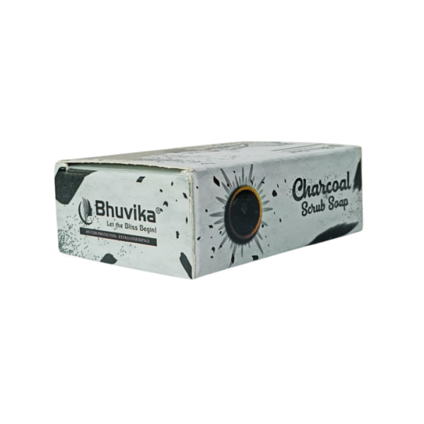 Bhuvika Charcoal Scrub Soap 125g | Natural Glycerine & Exfoliating Formula | Deep Cleansing Handmade Soap for Clear, Smooth Skin - Image 4