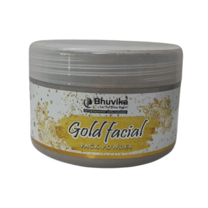 Bhuvika Gold Facial Pack Powder with Application Brush | Suitable for all skin types | Perfect for special occasions or regular skincare routines | Specially formulated powder