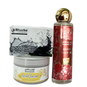 Gold  Facial Powder+Rose Water 120 ml+Charcoal Soap