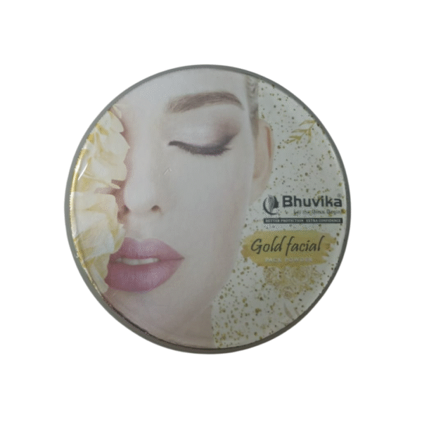 Bhuvika Gold Facial Pack Powder with Application Brush | Suitable for all skin types | Perfect for special occasions or regular skincare routines | Specially formulated powder - Image 5