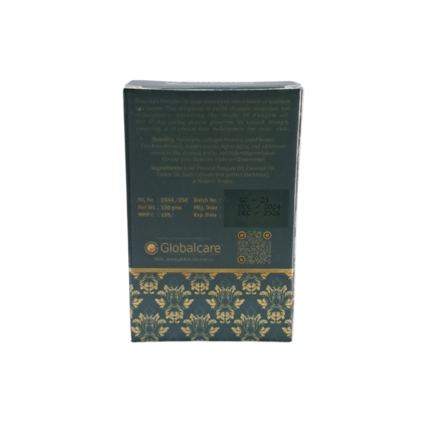 Pungam Oil Soap, Traditional Cold-Pressed, 100% Natural Handmade | Ingredients: Pungam Oil, Coconut Oil, Castor Oil, Soda Crystals, and Natural Aroma - Image 2