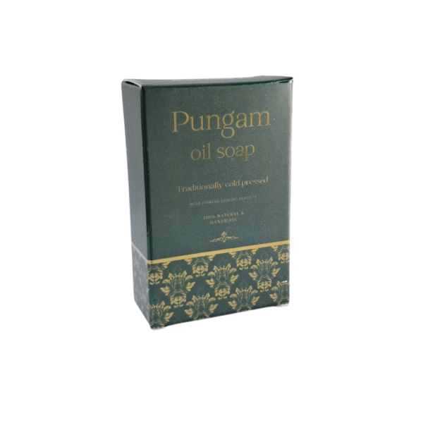 Pungam Oil Soap, Traditional Cold-Pressed, 100% Natural Handmade | Ingredients: Pungam Oil, Coconut Oil, Castor Oil, Soda Crystals, and Natural Aroma - Image 3