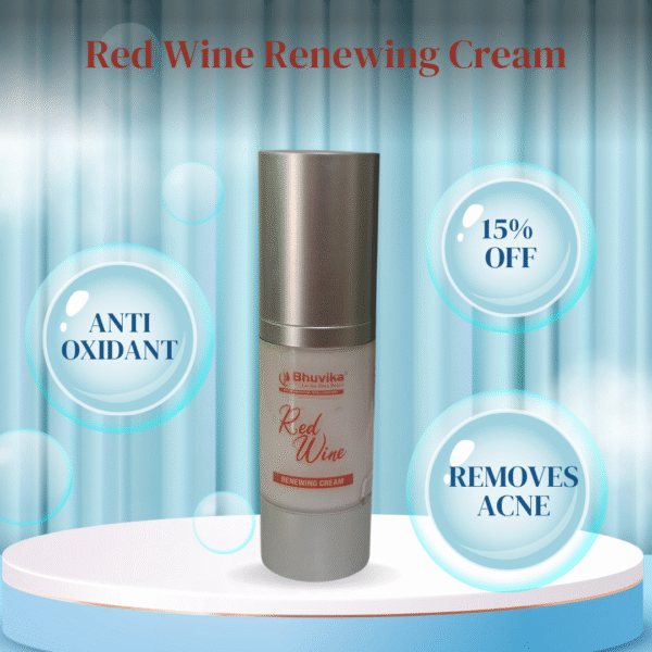 This renewing cream, enriched with red wine extract, helps reduce marks, fine lines, and uneven skin tone. Its antioxidant-rich formula smooths, hydrates, and refines the skin for a radiant, youthful glow with daily use. - Image 4