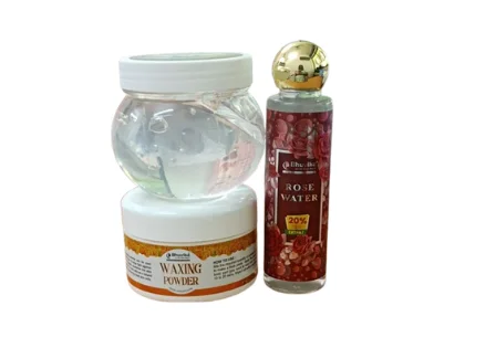 Wax Powder+Aloevera Gel (250 gms)+Rose Water