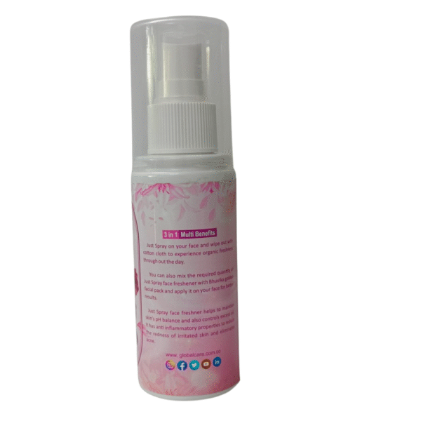 Bhuvika Just Spray Herbal Face Spray (Face freshener) – Healing Benefits for Skin | 100% Natural & Refreshing Pink Fragrance | Alcohol-Free & Gentle on Skin | Helps to maintain skin’s pH balance - Image 3