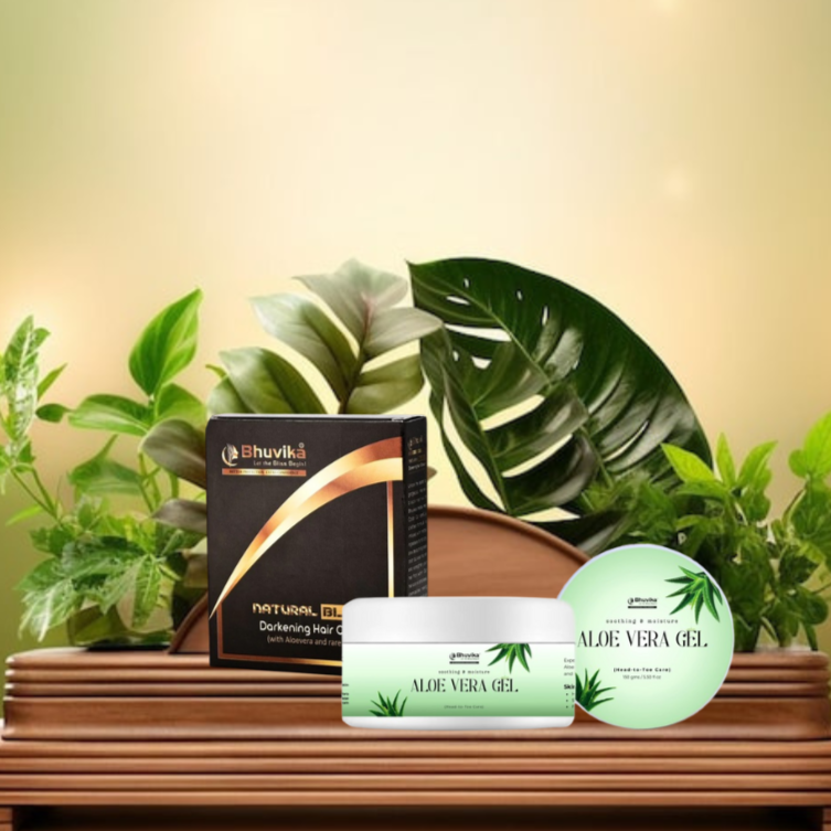 Darkening hair colour(PK OF 4)+Aloevera Gel (150 gms)