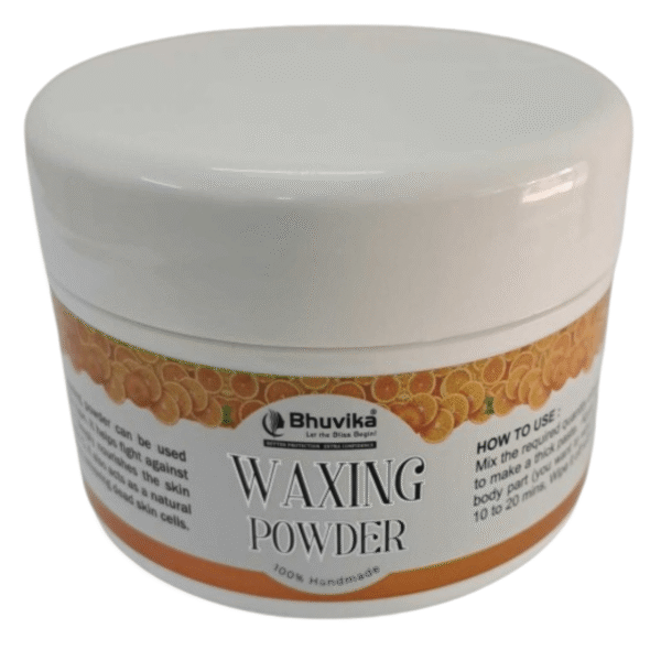 Bhuvika Waxing Powder | 100% Handmade with Sandalwood, Rice Flour, Orange Peel Formula, Fuller's Earth Powder, Rose Powder, and Wax Components | Easy to use - Image 2
