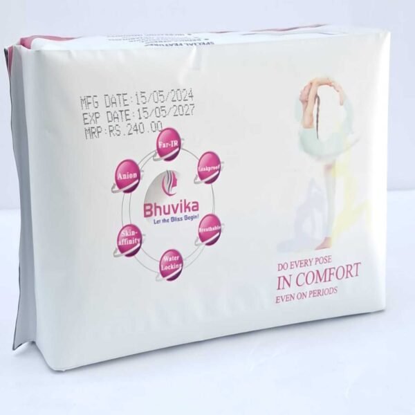Bhuvika Organic Sanitary Napkins,  Large 290mm, 8 Pieces | Reduces stress, fights bacteria, eliminates odour, boosts metabolism and balance hormones - Image 3