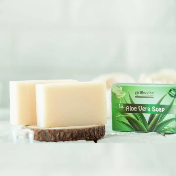 Bhuvika Aloe Vera Soap – Cold Pressed, Handmade Bath Bar with Pure Aloe Vera Oil & Coconut Oil | Natural, Gentle & Moisturizing soap for All Skin Types | 150g | Natural aroma fragrance