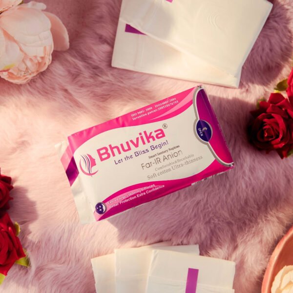Bhuvika Organic Sanitary Napkins, Extra Large 360mm, 6 Pieces | Reduces stress, fights bacteria, eliminates odour, boosts metabolism and balance hormones