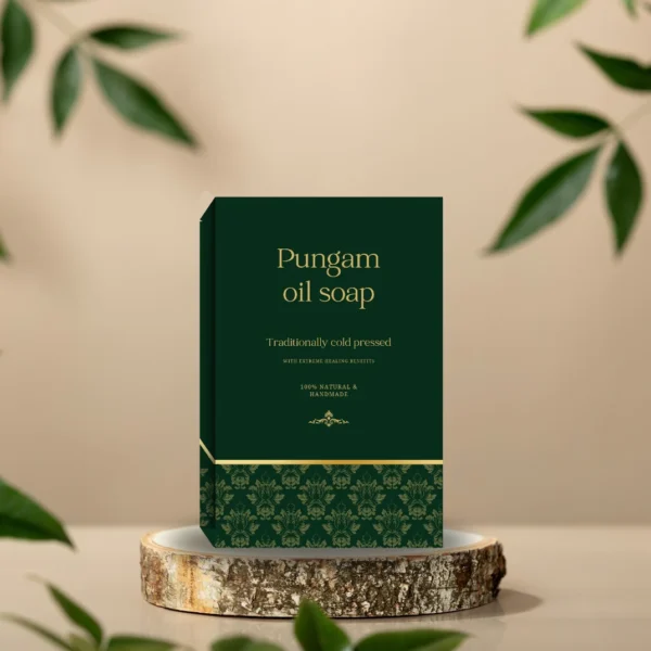 Pungam Oil Soap, Traditional Cold-Pressed, 100% Natural Handmade | Ingredients: Pungam Oil, Coconut Oil, Castor Oil, Soda Crystals, and Natural Aroma