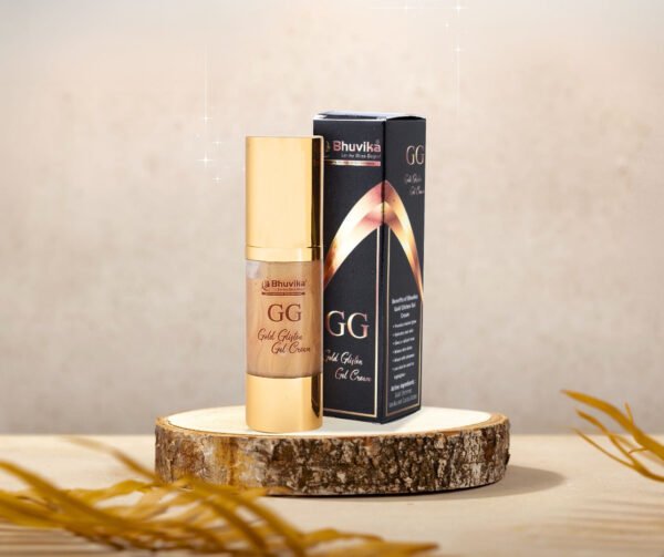 Bhuvika Gold Glisten Gel Cream | Instant Glow & Radiance | Hydrating Gold Shimmer Face Cream | With Vanilla & Cocoa Butter | Highlighter & Skincare | 30g