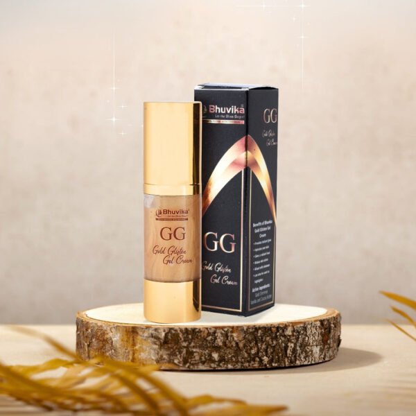 Bhuvika Gold Glisten Gel Cream | Instant Glow & Radiance | Hydrating Gold Shimmer Face Cream | With Vanilla & Cocoa Butter | Highlighter & Skincare | 30g