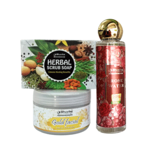 Gold  Facial Powder+Rose Water 120 ml+Herbal Scrub Soap